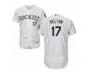 Men's Majestic Colorado Rockies #17 Todd Helton White Flexbase Authentic Collection MLB Jersey