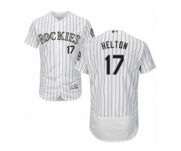 Men's Majestic Colorado Rockies #17 Todd Helton White Flexbase Authentic Collection MLB Jersey