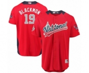 Men's Majestic Colorado Rockies #19 Charlie Blackmon Game Red National League 2018 MLB All-Star MLB Jersey