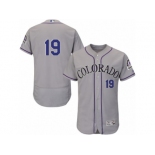 Men's Majestic Colorado Rockies #19 Charlie Blackmon Grey Flexbase Authentic Collection MLB Jersey