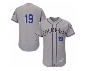 Men's Majestic Colorado Rockies #19 Charlie Blackmon Grey Flexbase Authentic Collection MLB Jersey