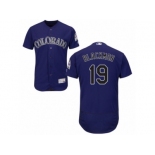 Men's Majestic Colorado Rockies #19 Charlie Blackmon Purple Flexbase Authentic Collection MLB Jersey