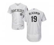 Men's Majestic Colorado Rockies #19 Charlie Blackmon White Flexbase Authentic Collection MLB Jersey