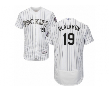 Men's Majestic Colorado Rockies #19 Charlie Blackmon White Flexbase Authentic Collection MLB Jersey