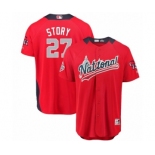 Men's Majestic Colorado Rockies #27 Trevor Story Game Red National League 2018 MLB All-Star MLB Jersey