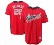 Men's Majestic Colorado Rockies #28 Nolan Arenado Game Red National League 2018 MLB All-Star MLB Jersey