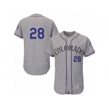 Men's Majestic Colorado Rockies #28 Nolan Arenado Grey Flexbase Authentic Collection MLB Jersey