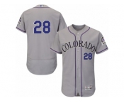 Men's Majestic Colorado Rockies #28 Nolan Arenado Grey Flexbase Authentic Collection MLB Jersey