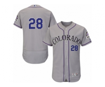 Men's Majestic Colorado Rockies #28 Nolan Arenado Grey Flexbase Authentic Collection MLB Jersey