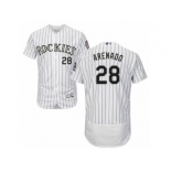 Men's Majestic Colorado Rockies #28 Nolan Arenado White Flexbase Authentic Collection MLB Jersey