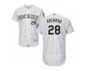 Men's Majestic Colorado Rockies #28 Nolan Arenado White Flexbase Authentic Collection MLB Jersey