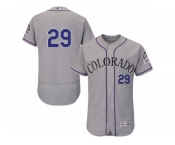 Men's Majestic Colorado Rockies #29 Jorge De La Rosa Grey Flexbase Authentic Collection MLB Jersey