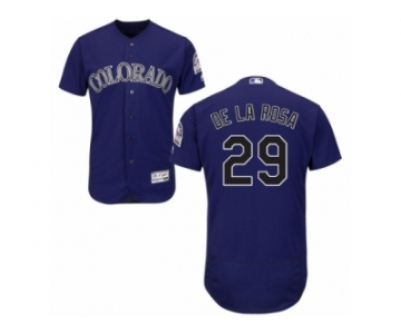 Men's Majestic Colorado Rockies #29 Jorge De La Rosa Purple Flexbase Authentic Collection MLB Jersey