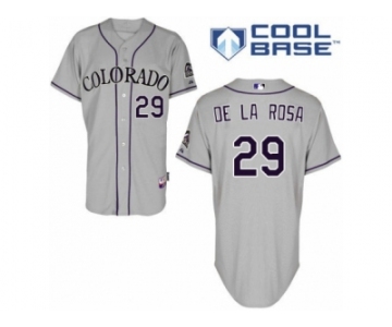 Men's Majestic Colorado Rockies #29 Jorge De La Rosa Replica Grey Road Cool Base MLB Jersey