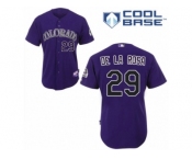 Men's Majestic Colorado Rockies #29 Jorge De La Rosa Replica Purple Alternate 1 Cool Base MLB Jersey