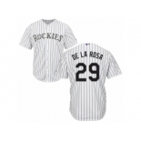 Men's Majestic Colorado Rockies #29 Jorge De La Rosa Replica White Home Cool Base MLB Jersey