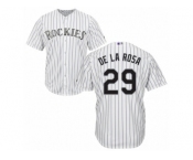 Men's Majestic Colorado Rockies #29 Jorge De La Rosa Replica White Home Cool Base MLB Jersey