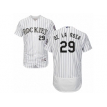 Men's Majestic Colorado Rockies #29 Jorge De La Rosa White Flexbase Authentic Collection MLB Jersey