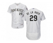 Men's Majestic Colorado Rockies #29 Jorge De La Rosa White Flexbase Authentic Collection MLB Jersey