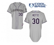 Men's Majestic Colorado Rockies #30 Jason Motte Authentic Grey Road Cool Base MLB Jersey