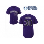 Men's Majestic Colorado Rockies #30 Jason Motte Authentic Purple Alternate 1 Cool Base MLB Jersey