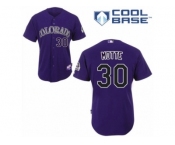 Men's Majestic Colorado Rockies #30 Jason Motte Authentic Purple Alternate 1 Cool Base MLB Jersey