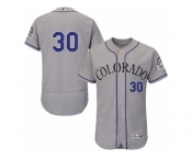 Men's Majestic Colorado Rockies #30 Jason Motte Grey Flexbase Authentic Collection MLB Jersey