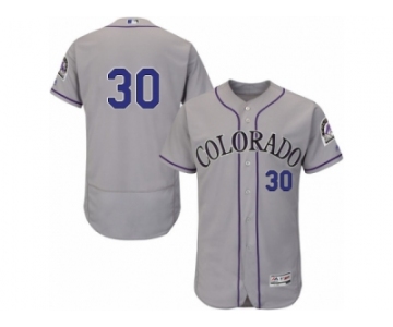 Men's Majestic Colorado Rockies #30 Jason Motte Grey Flexbase Authentic Collection MLB Jersey