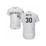 Men's Majestic Colorado Rockies #30 Jason Motte White Flexbase Authentic Collection MLB Jersey