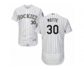 Men's Majestic Colorado Rockies #30 Jason Motte White Flexbase Authentic Collection MLB Jersey