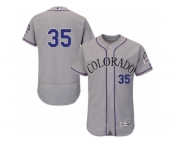 Men's Majestic Colorado Rockies #35 Chad Bettis Grey Flexbase Authentic Collection MLB Jersey