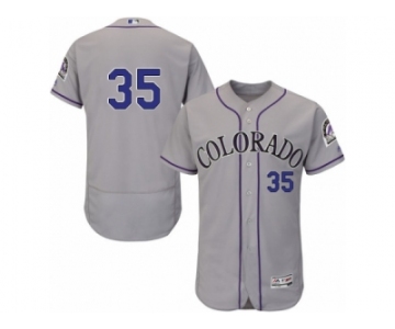 Men's Majestic Colorado Rockies #35 Chad Bettis Grey Flexbase Authentic Collection MLB Jersey