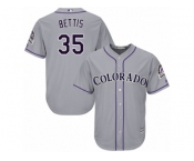 Men's Majestic Colorado Rockies #35 Chad Bettis Replica Grey Road Cool Base MLB Jersey