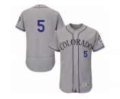 Men's Majestic Colorado Rockies #5 Carlos Gonzalez Grey Flexbase Authentic Collection MLB Jersey