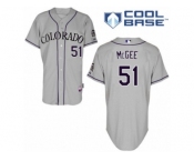 Men's Majestic Colorado Rockies #51 Jake McGee Authentic Grey Road Cool Base MLB Jersey