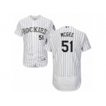 Men's Majestic Colorado Rockies #51 Jake McGee White Flexbase Authentic Collection MLB Jersey