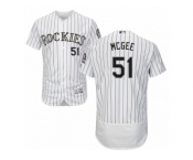 Men's Majestic Colorado Rockies #51 Jake McGee White Flexbase Authentic Collection MLB Jersey