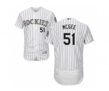 Men's Majestic Colorado Rockies #51 Jake McGee White Flexbase Authentic Collection MLB Jersey