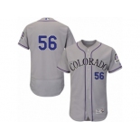 Men's Majestic Colorado Rockies #56 Greg Holland Grey Flexbase Authentic Collection MLB Jersey