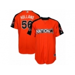 Men's Majestic Colorado Rockies #56 Greg Holland Replica Orange National League 2017 MLB All-Star MLB Jersey