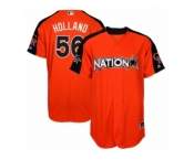 Men's Majestic Colorado Rockies #56 Greg Holland Replica Orange National League 2017 MLB All-Star MLB Jersey