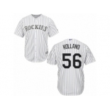 Men's Majestic Colorado Rockies #56 Greg Holland Replica White Home Cool Base MLB Jersey