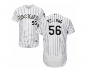 Men's Majestic Colorado Rockies #56 Greg Holland White Flexbase Authentic Collection MLB Jersey