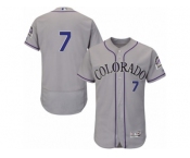 Men's Majestic Colorado Rockies #7 Jose Reyes Grey Flexbase Authentic Collection MLB Jersey