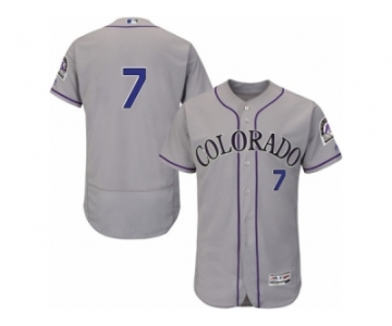 Men's Majestic Colorado Rockies #7 Jose Reyes Grey Flexbase Authentic Collection MLB Jersey