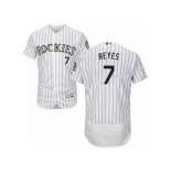 Men's Majestic Colorado Rockies #7 Jose Reyes White Flexbase Authentic Collection MLB Jersey