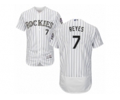 Men's Majestic Colorado Rockies #7 Jose Reyes White Flexbase Authentic Collection MLB Jersey