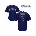 Men's Majestic Colorado Rockies #8 Gerardo Parra Replica Purple Alternate 1 Cool Base MLB Jersey