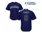 Men's Majestic Colorado Rockies #8 Gerardo Parra Replica Purple Alternate 1 Cool Base MLB Jersey