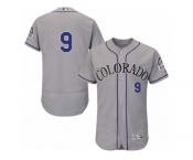 Men's Majestic Colorado Rockies #9 DJ LeMahieu Grey Flexbase Authentic Collection MLB Jersey